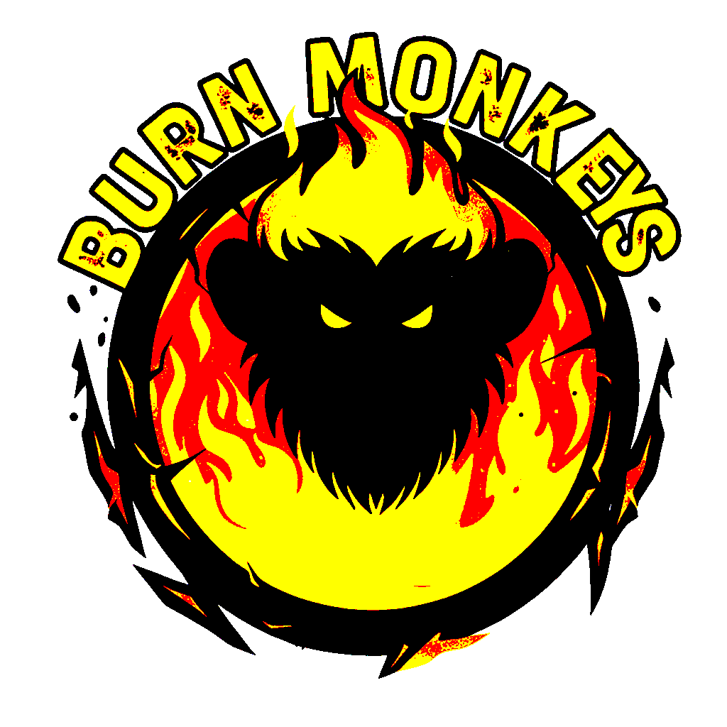 Burn Monkeys Fire Flow - Fire Arts Collective Burn Monkeys Fire Flow Logo - animated flames representing fire arts and flow community